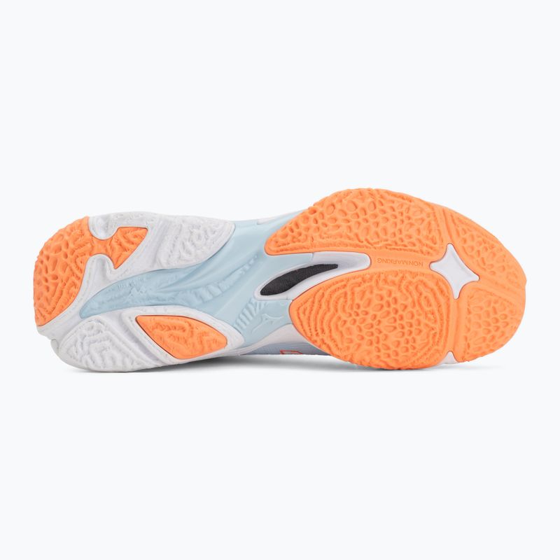 Women's volleyball shoes Mizuno Wave Lightning Elite Mid blue finch/whitelava orange 4