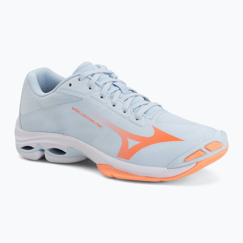 Women's volleyball shoes Mizuno Wave Lightning Pro blue finch/lava orange/flamingo coral