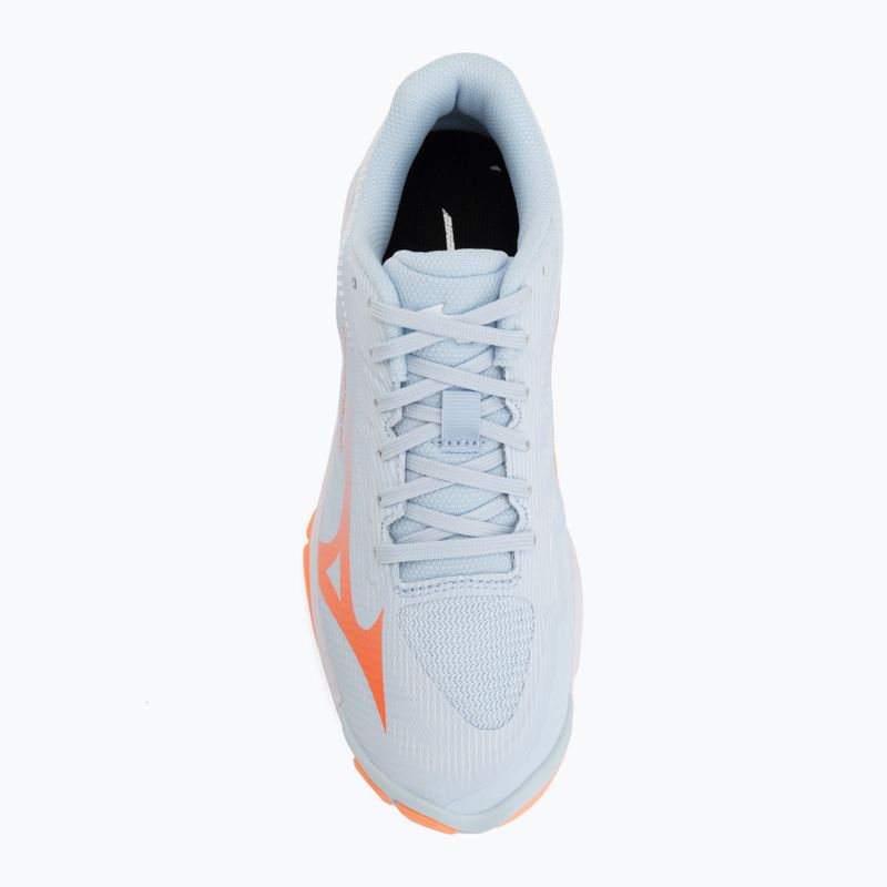 Women's volleyball shoes Mizuno Wave Lightning Pro blue finch/lava orange/flamingo coral 5