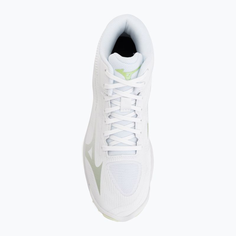 Women's volleyball shoes Mizuno Wave Lightning Pro Mid white/aqua gray/ambrosia 5