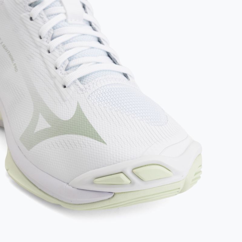 Women's volleyball shoes Mizuno Wave Lightning Pro Mid white/aqua gray/ambrosia 7