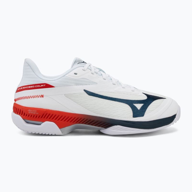Men's tennis shoes Mizuno Wave Exceed Court AC white/insignia blue/orange 2