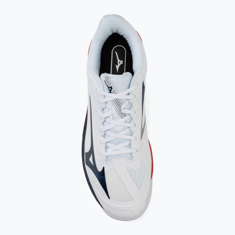 Men's tennis shoes Mizuno Wave Exceed Court AC white/insignia blue/orange 5