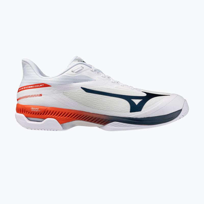 Men's tennis shoes Mizuno Wave Exceed Court AC white/insignia blue/orange