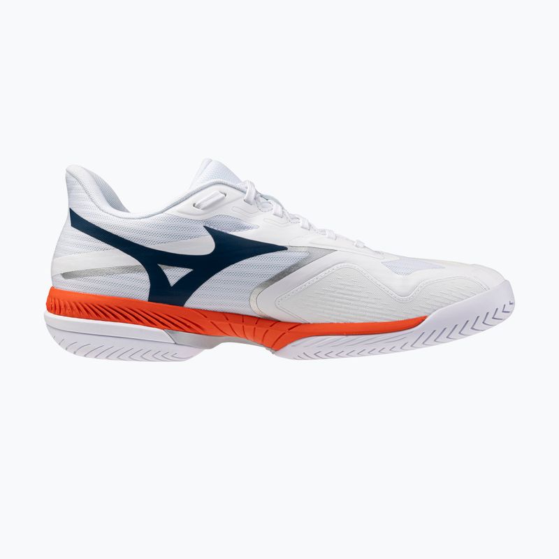 Men's tennis shoes Mizuno Wave Exceed Court AC white/insignia blue/orange 2