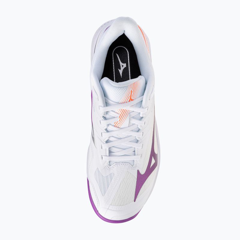 Women's tennis shoes Mizuno Wave Exceed Court AC white/dahlia/lava orange 5