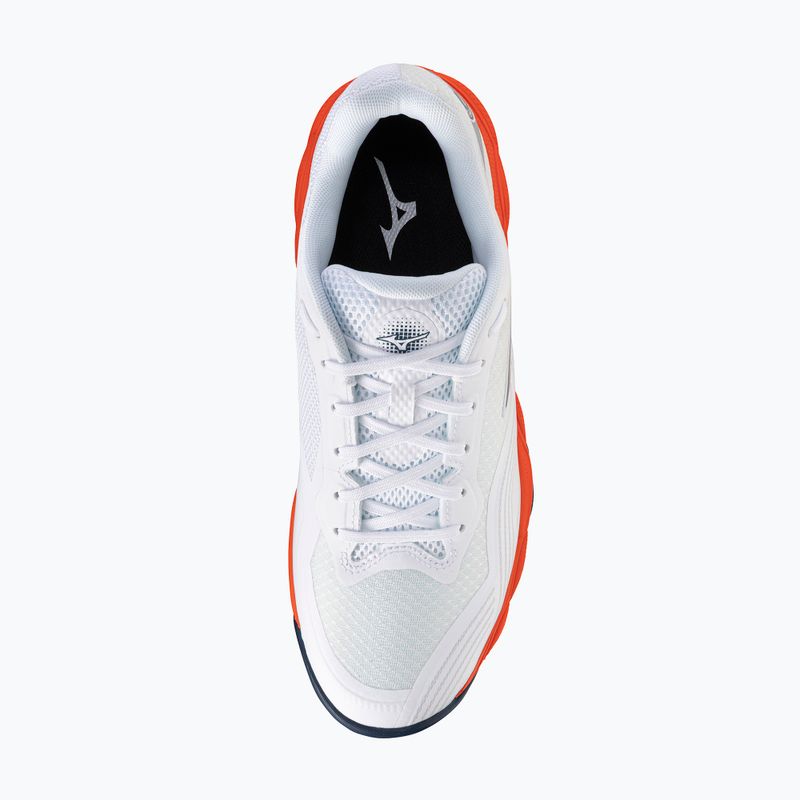 Men's tennis shoes Mizuno Wave Enforce Court 2 AC white/insignia blue/orange 5