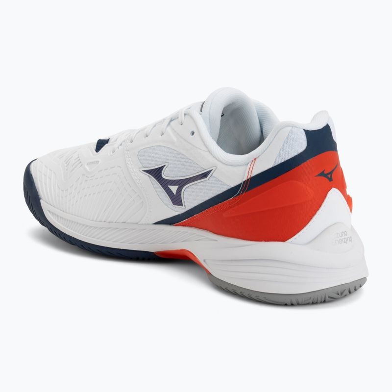 Men's tennis shoes Mizuno Neo Ace AC white/insignia blue/orange 3