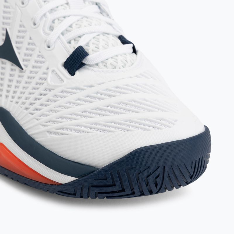 Men's tennis shoes Mizuno Neo Ace AC white/insignia blue/orange 7