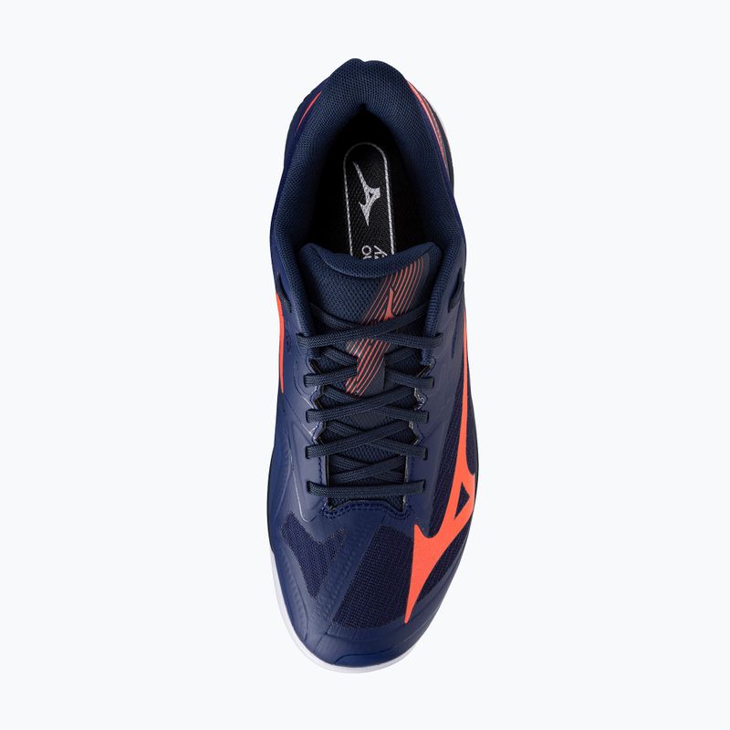 Men's tennis shoes Mizuno Wave Exceed Court CC beacon blue/lava orange/white 5