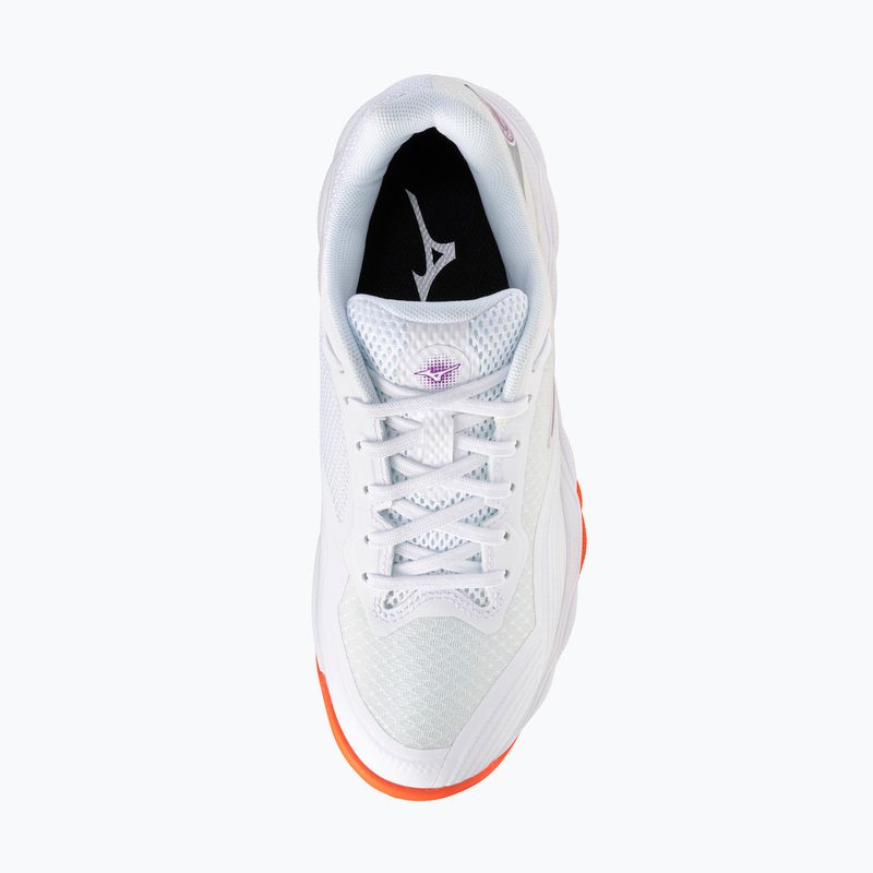 Women's tennis shoes Mizuno Wave Enforce Court 2 CC white/dahlia/sunstone 5