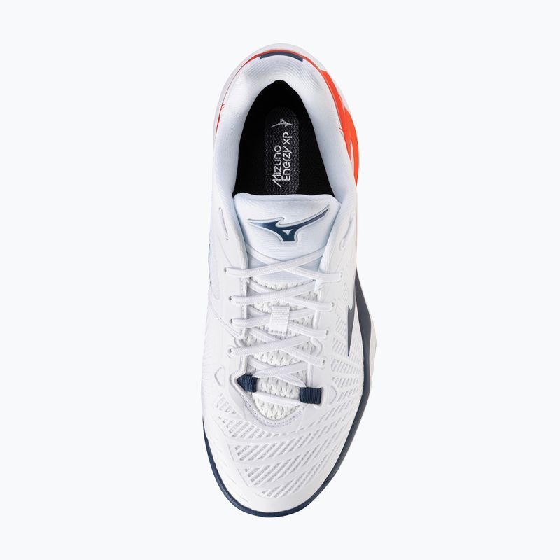 Men's tennis shoes Mizuno Neo Ace CC white/insignia blue/orange 5