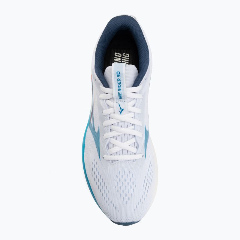 Men's running shoes Mizuno Wave Rider 30 white/blue jewel/orange 5