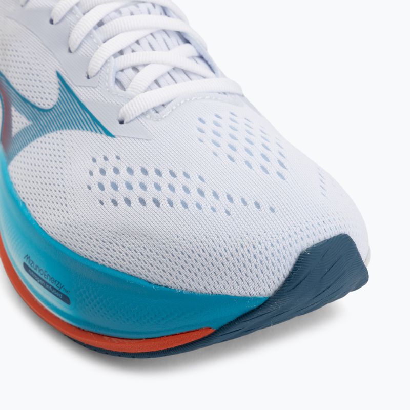 Men's running shoes Mizuno Wave Rider 30 white/blue jewel/orange 7