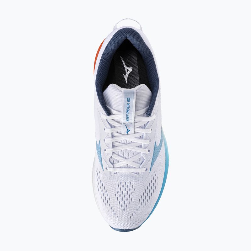 Men's running shoes Mizuno Wave Rider 30 white/blue jewel/orange 5