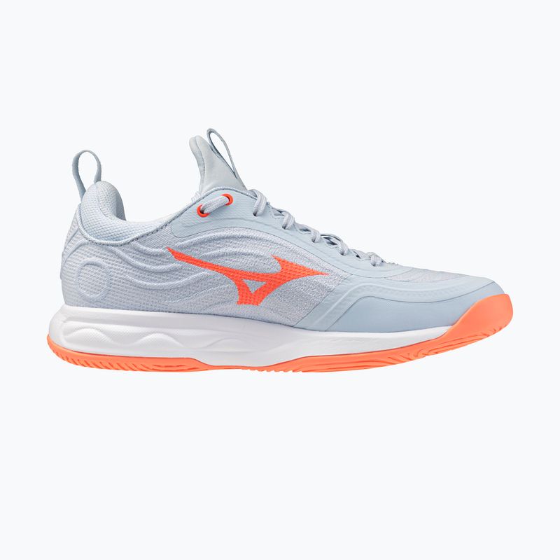 Women's volleyball shoes Mizuno Wave Luminous Elite blue finch/lava orange/flamingo coral 2
