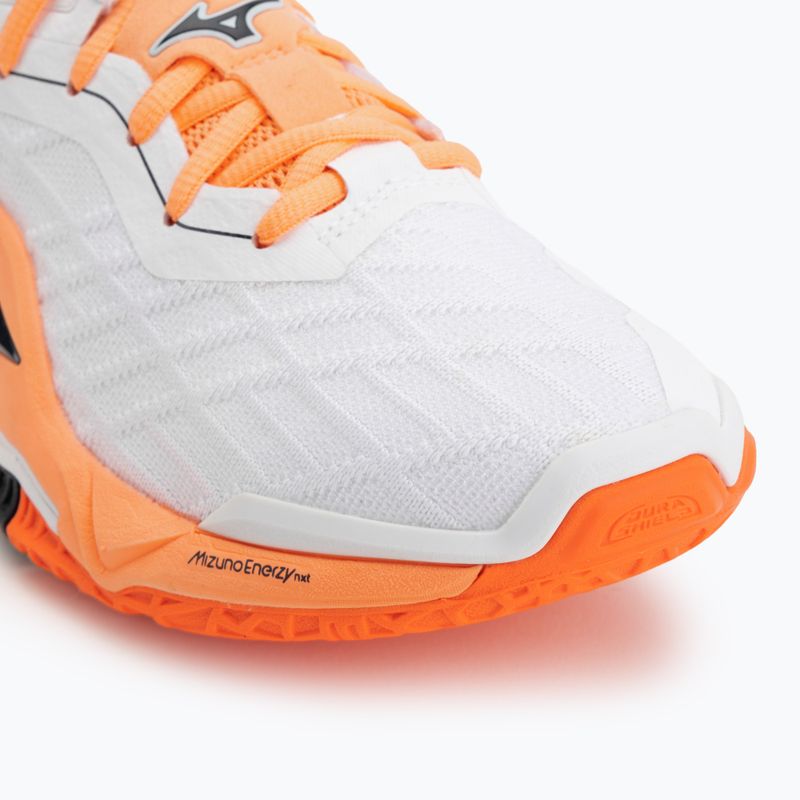 Handball shoes Mizuno Wave Stealth Neo 2.1 white/black/flamingo coral 7