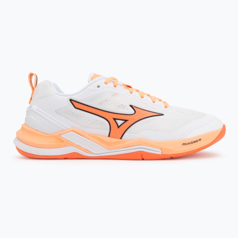 Handball shoes Mizuno Wave Stealth Elite white/lava orange 2