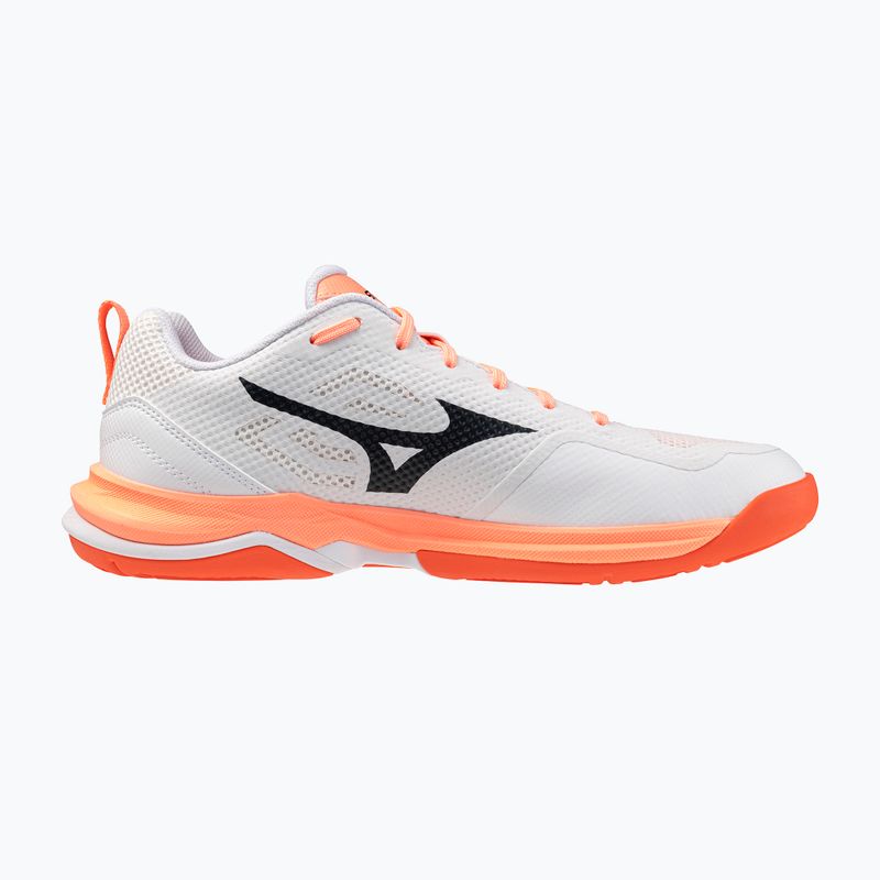 Handball shoes Mizuno Wave Stealth Pro white/black/flamingo coral 2