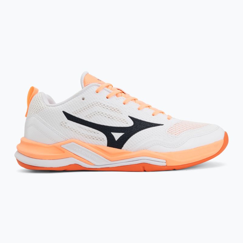 Handball shoes Mizuno Wave Stealth Pro white/black/flamingo coral 2