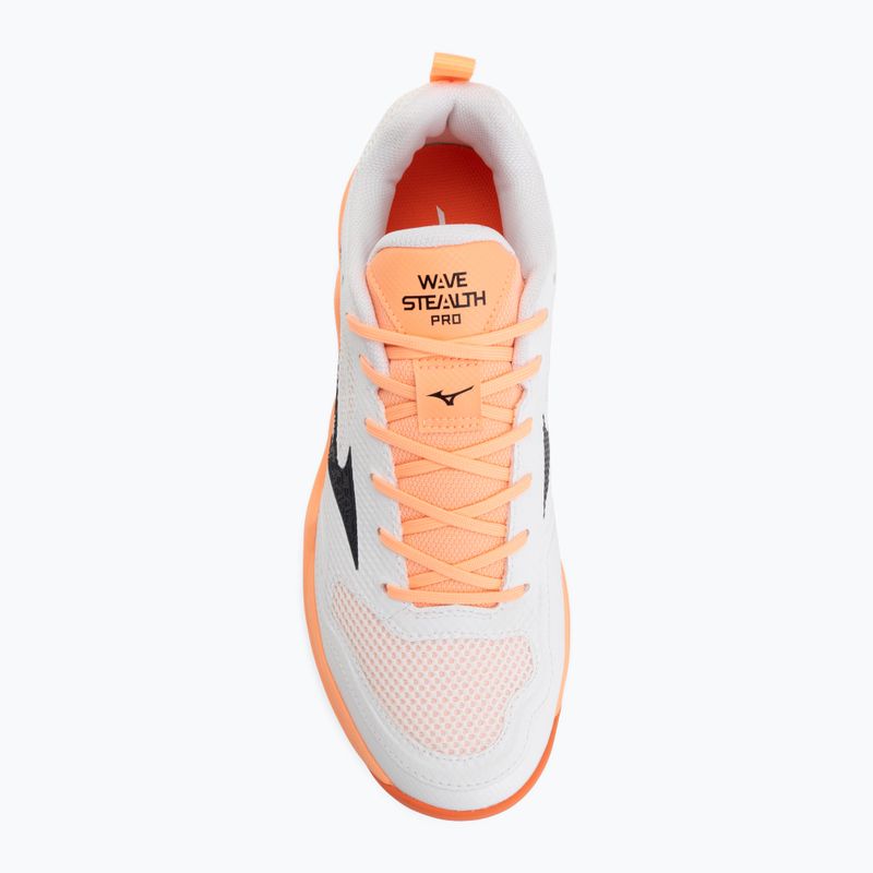 Handball shoes Mizuno Wave Stealth Pro white/black/flamingo coral 5