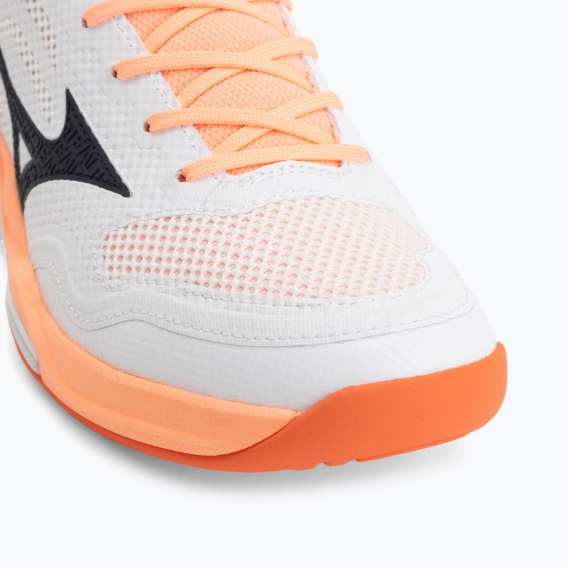 Handball shoes Mizuno Wave Stealth Pro white/black/flamingo coral 7