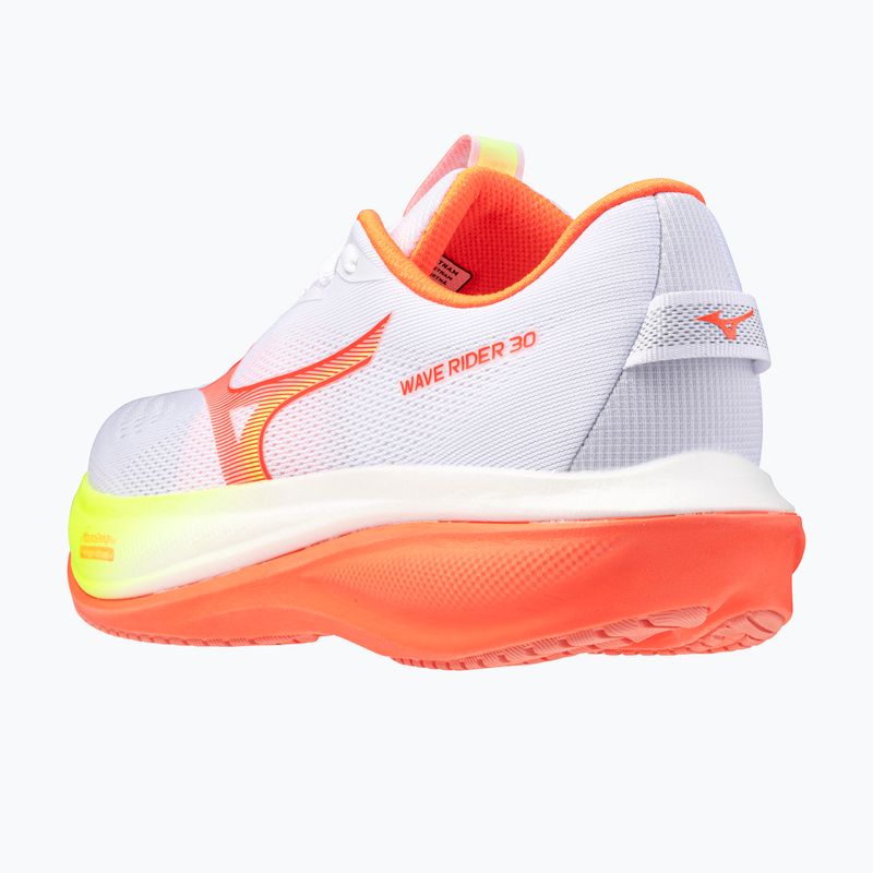 Women's running shoes Mizuno Wave Rider 30 white/flamingo coral/lime pulp 4