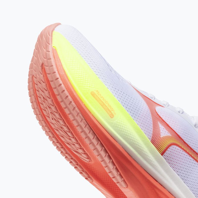 Women's running shoes Mizuno Wave Rider 30 white/flamingo coral/lime pulp 8