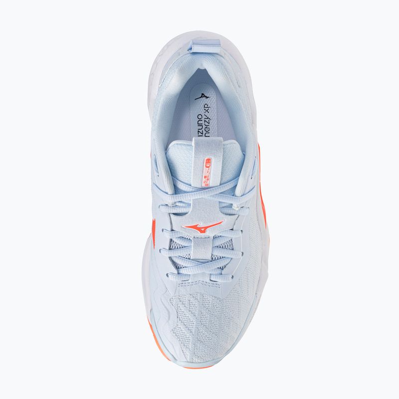 Women's handball shoes Mizuno Wave Stealth Neo 2.1 blue finch/lava orange/white 4