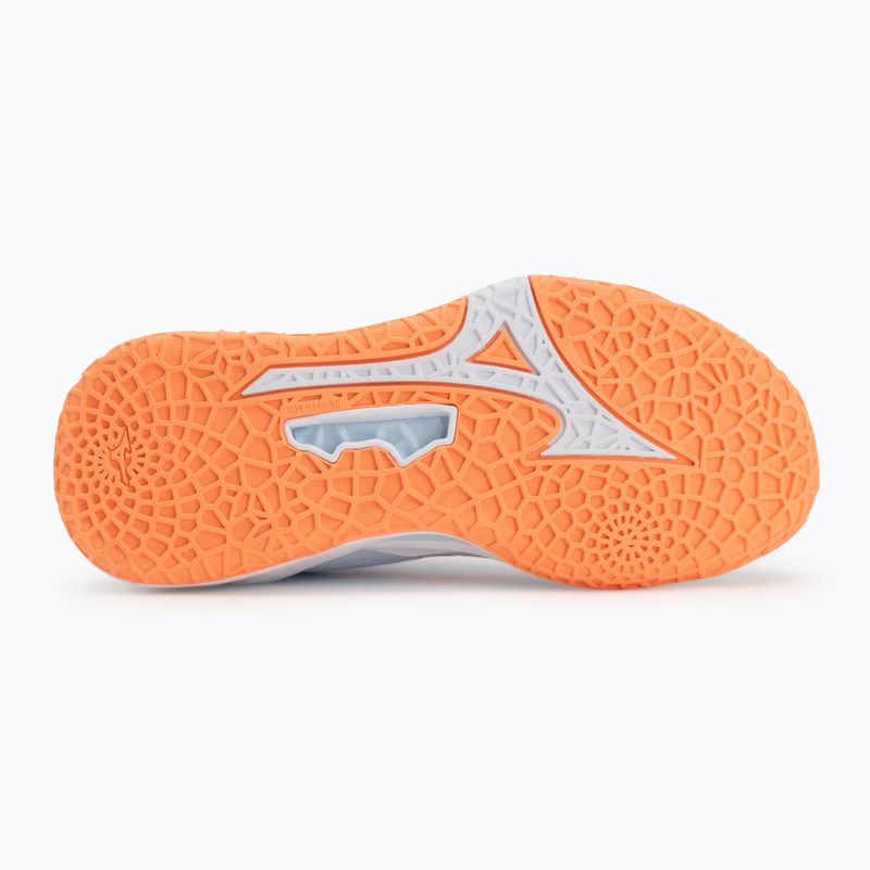 Women's handball shoes Mizuno Wave Stealth Neo 2.1 blue finch/lava orange/white 4