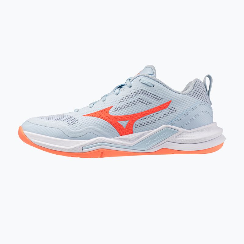 Women's handball shoes Mizuno Wave Stealth Pro blue finch/lava orange 8