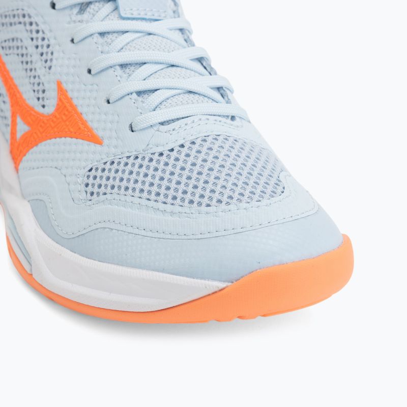 Women's handball shoes Mizuno Wave Stealth Pro blue finch/lava orange 7
