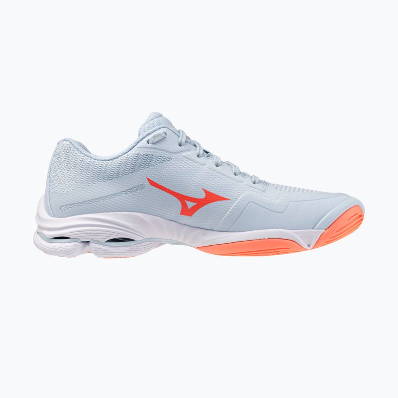 Women's volleyball shoes Mizuno Wave Lightning Pro blue finch/lava orange/flamingo coral 2
