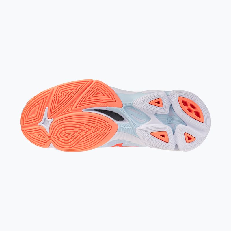 Women's volleyball shoes Mizuno Wave Lightning Pro blue finch/lava orange/flamingo coral 4