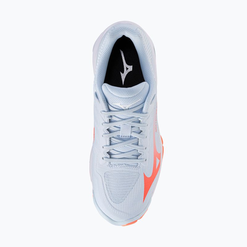 Women's volleyball shoes Mizuno Wave Lightning Pro blue finch/lava orange/flamingo coral 5