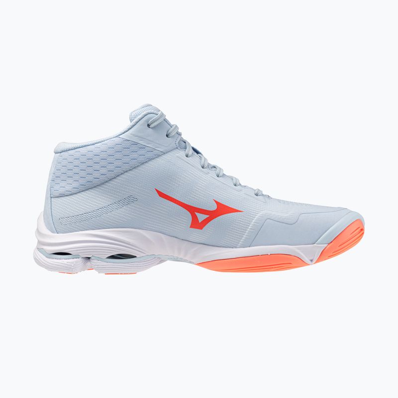Women's volleyball shoes Mizuno Wave Lightning Pro Mid blue finch/lava orange/flamingo coral 2