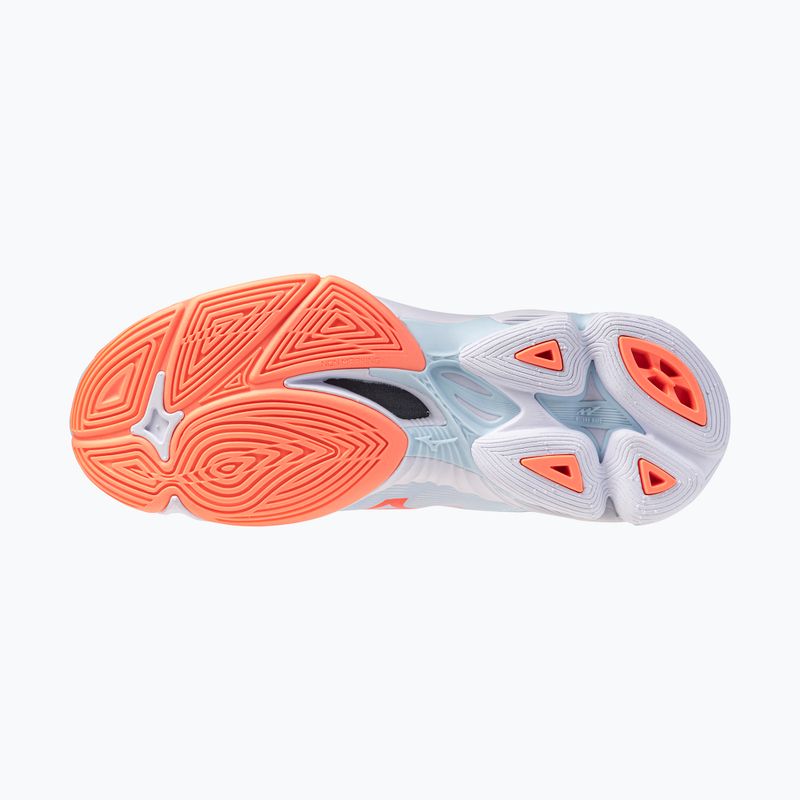Women's volleyball shoes Mizuno Wave Lightning Pro Mid blue finch/lava orange/flamingo coral 4