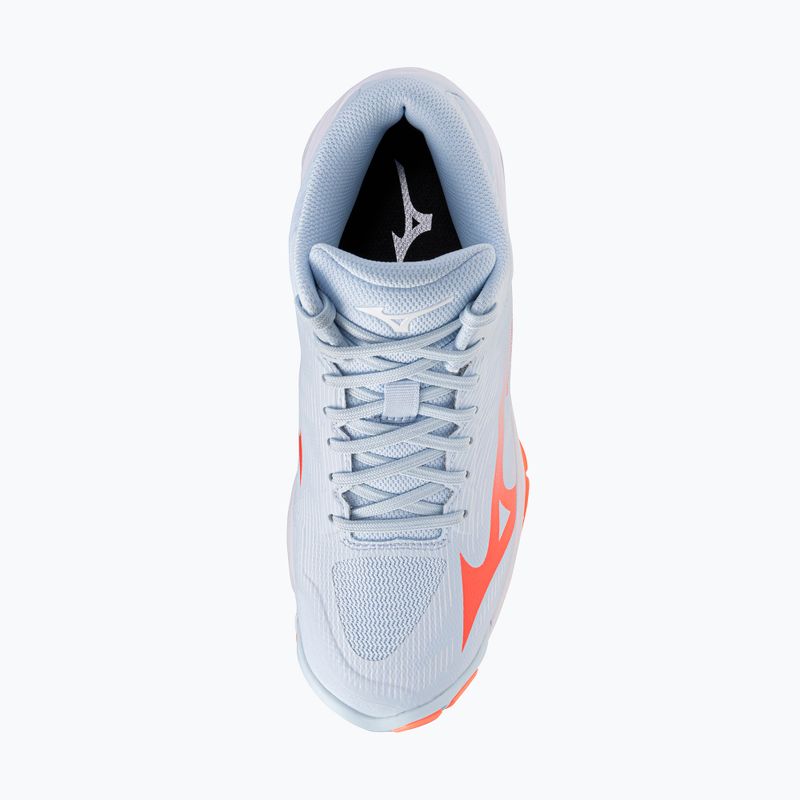 Women's volleyball shoes Mizuno Wave Lightning Pro Mid blue finch/lava orange/flamingo coral 5