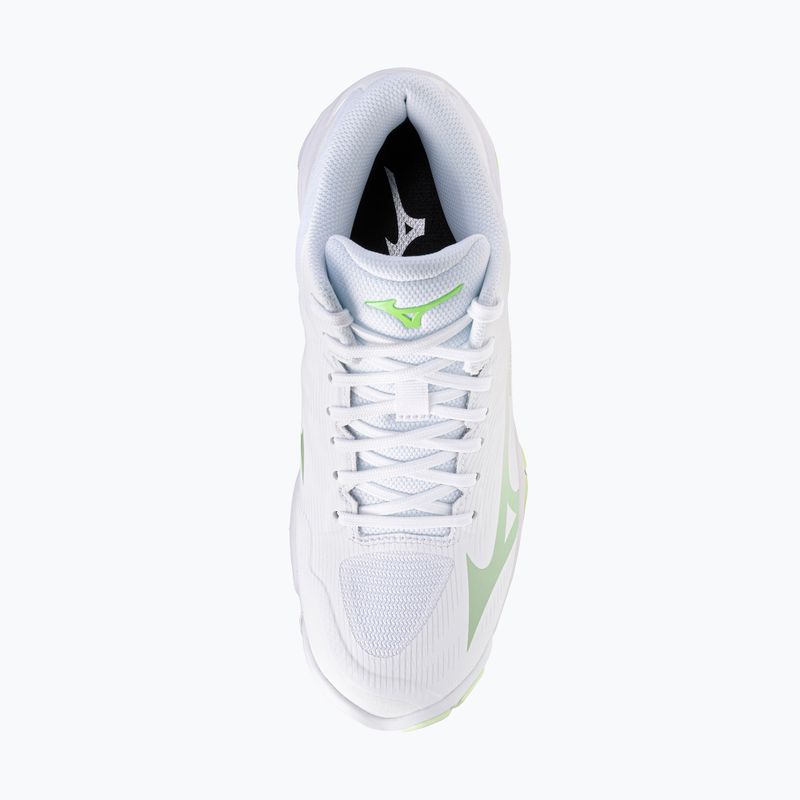 Women's volleyball shoes Mizuno Wave Lightning Pro Mid white/aqua gray/ambrosia 5