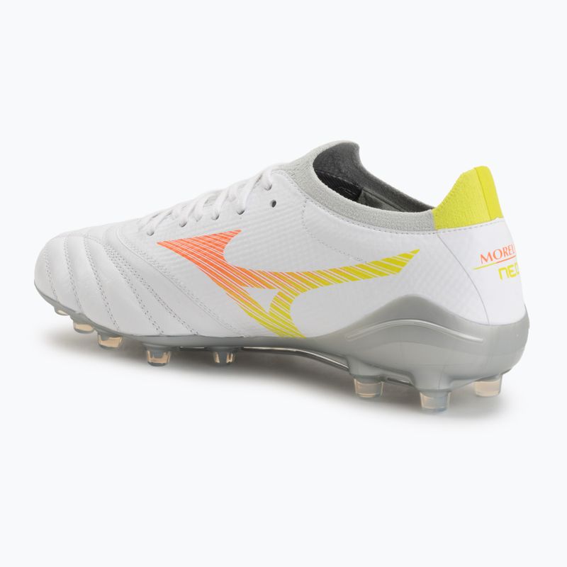Football boots Mizuno Morelia Neo V β Pro AG white/lava orange/evening primrose 3