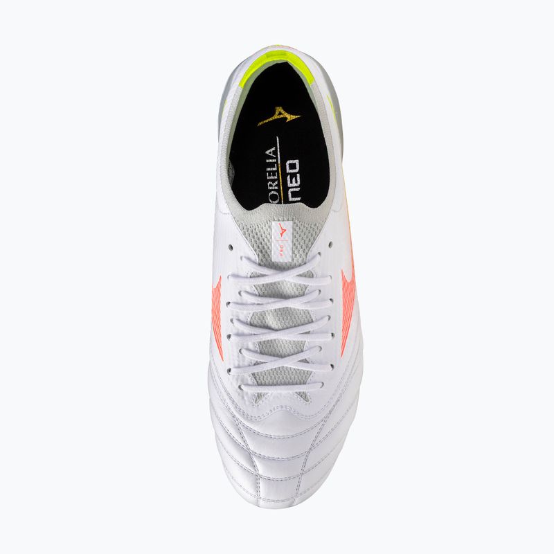 Football boots Mizuno Morelia Neo V β Pro AG white/lava orange/evening primrose 5