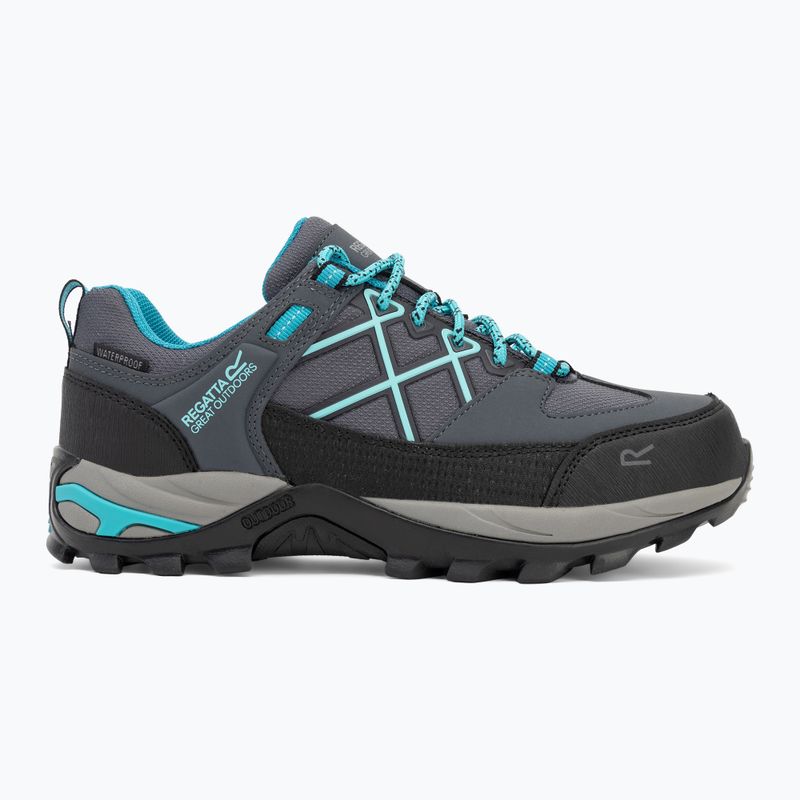 Women's trekking boots REGATTA Samaris III Low seal grey/turquoise 2