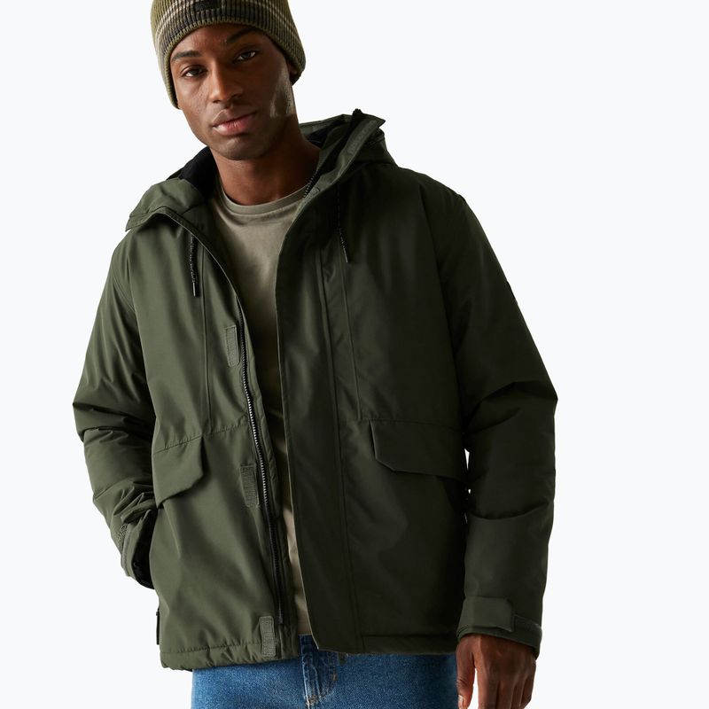 Men's rain jacket REGATTA Sterlings dark khaki/black 4