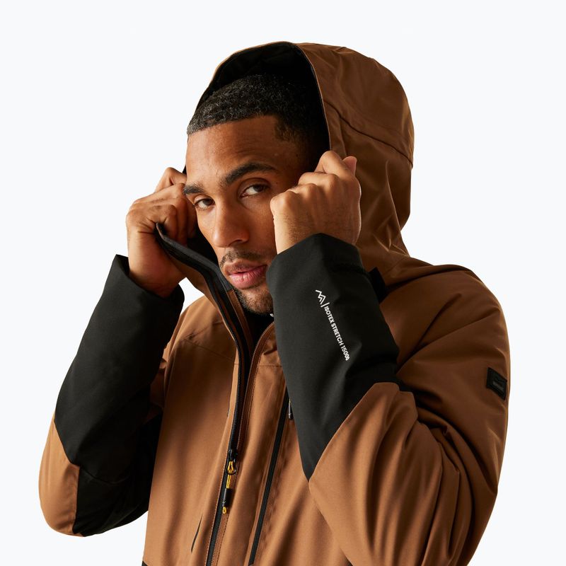Men's rain jacket REGATTA Highton Stretch Padded nut brown/black 4