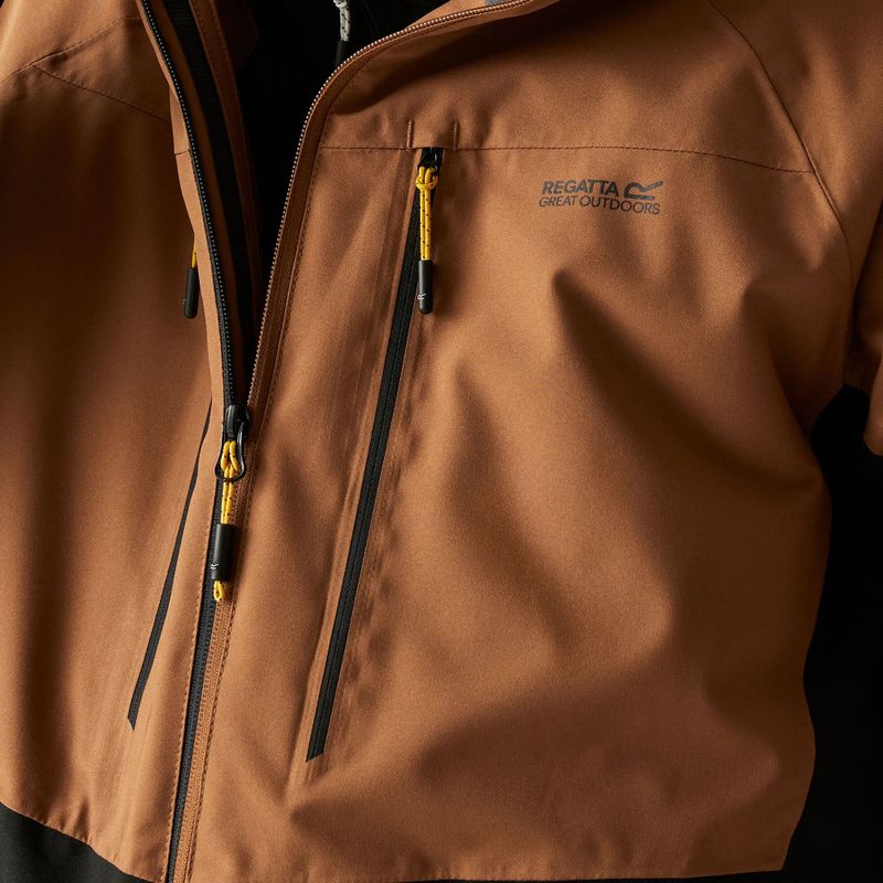 Men's rain jacket REGATTA Highton Stretch Padded nut brown/black 6