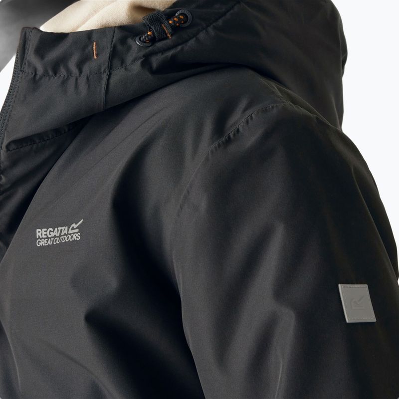 Children's wind jacket REGATTA Hillain Warm black/pumpkin spice/ash 7