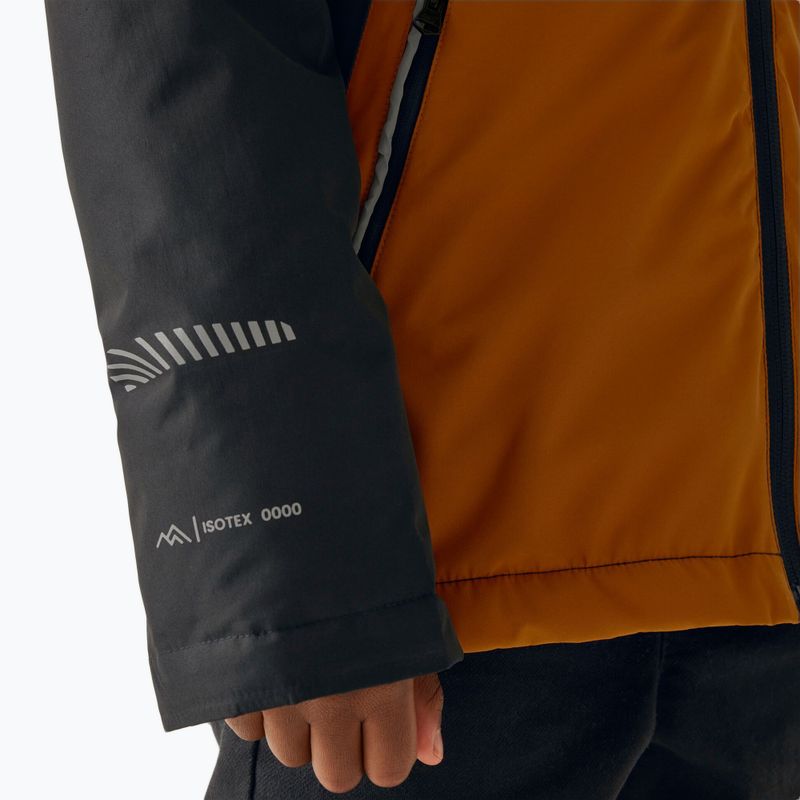 Children's wind jacket REGATTA Hillain Warm black/pumpkin spice/ash 8