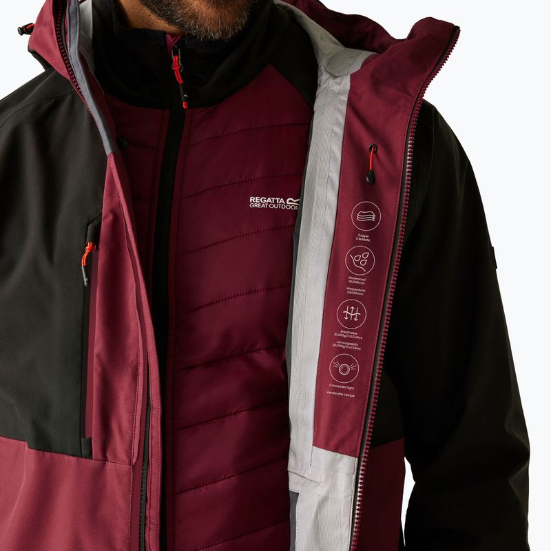 Men's 3in1 jacket REGATTA Sacramento dark maroon/black 8
