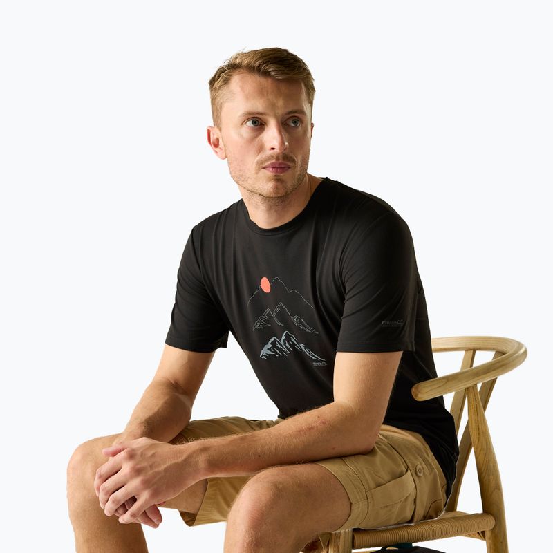 Men's trekking T-shirt REGATTA Fingal Stretch black 4