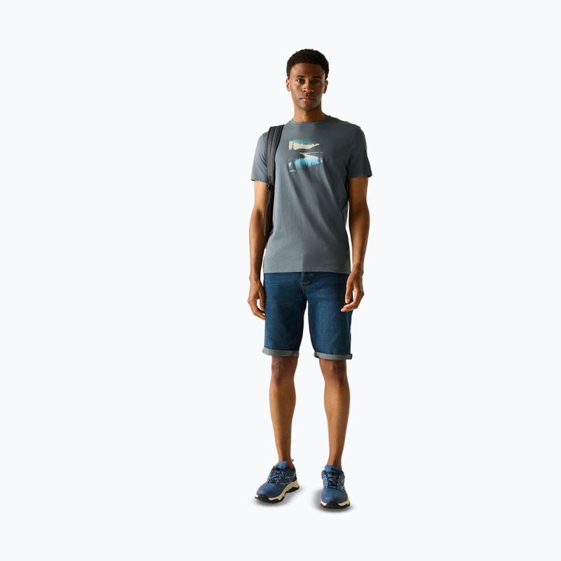 Men's trekking T-shirt REGATTA Breezed dark storm 2